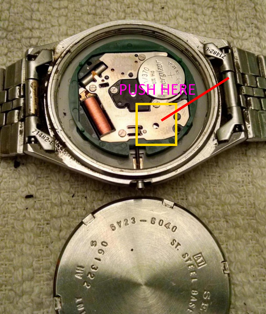 Removing stem on Seiko 5y23-8040 | The Watch Site