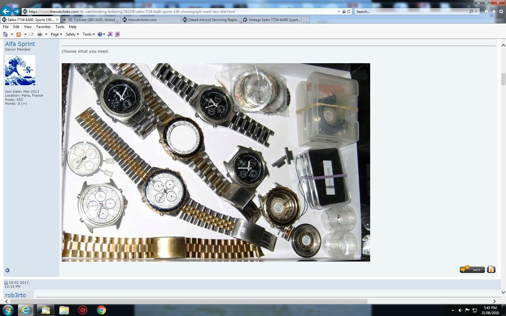 Chasing a working 7T34-6A00 for parts | The Watch Site