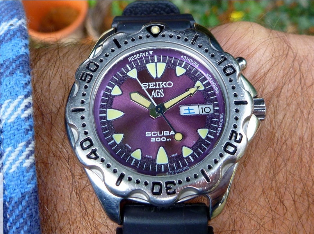 AGS Purple Starfish 5M23-6B40 Kinetic Diver | The Watch Site